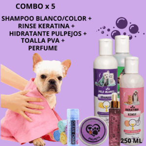 SET SHAMPOO PELO BLANCO Y COLOR